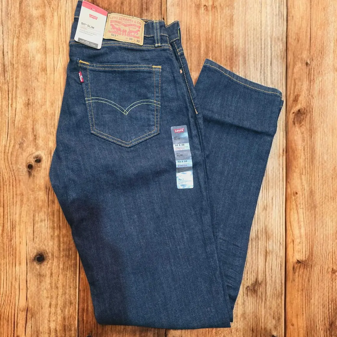 JEANS LEVI'S SLIM STRECH PARA CABALLERO AZUL MARINO 33 X 32 #511 PANTALON 6
