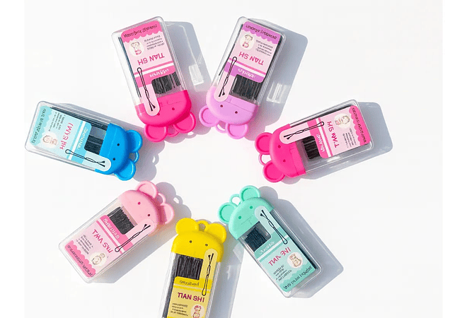 DOCENA/SET DE PASADORES NEGROS PARA EL CABELLO MOD# ES-5