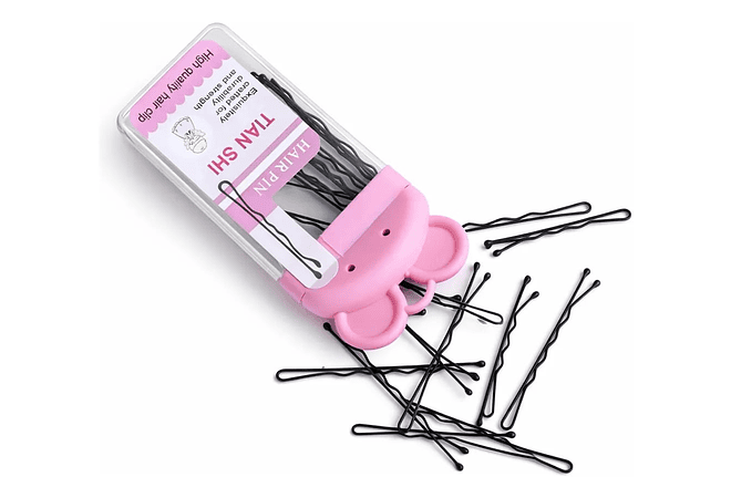 DOCENA/SET DE PASADORES NEGROS PARA EL CABELLO MOD# ES-5