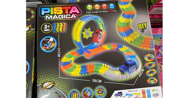 PISTAS DE CARRERA MÁGICA MULTICOLOR CON 76PCS MOD#KQ212108