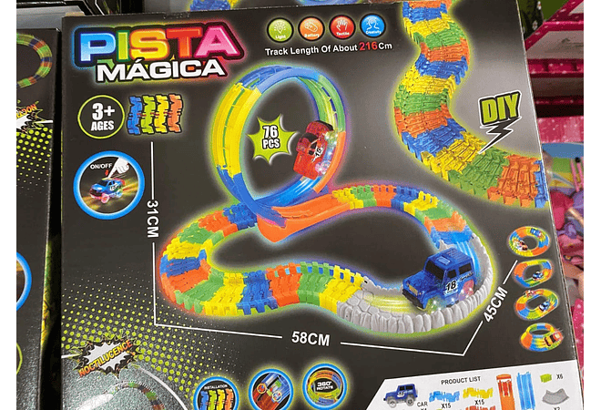 PISTAS DE CARRERA MÁGICA MULTICOLOR CON 76PCS MOD#KQ212108