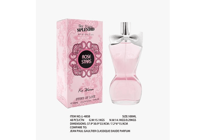 🌹PERFUME PARA DAMA ROSE STARS DE 100ML MOD# L-485B 🌼🌸