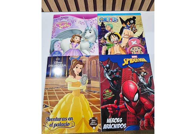 PAQ DE 3 LIBROS PARA COLOREAR VARIOS PERSONAJES DE NIÑA Y NIÑO(AL AZAR)🖍️
