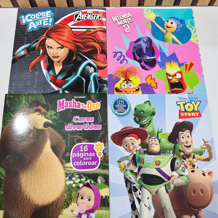 PAQ DE 3 LIBROS PARA COLOREAR VARIOS PERSONAJES DE NIÑA Y NIÑO(AL AZAR)🖍️ 4