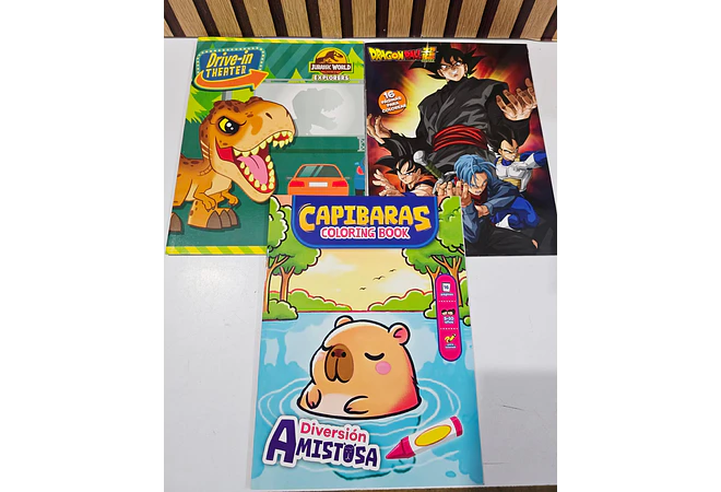 PAQ DE 3 LIBROS PARA COLOREAR VARIOS PERSONAJES DE NIÑA Y NIÑO(AL AZAR)🖍️
