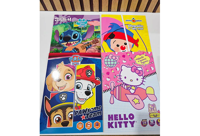 PAQ DE 3 LIBROS PARA COLOREAR VARIOS PERSONAJES DE NIÑA Y NIÑO(AL AZAR)🖍️
