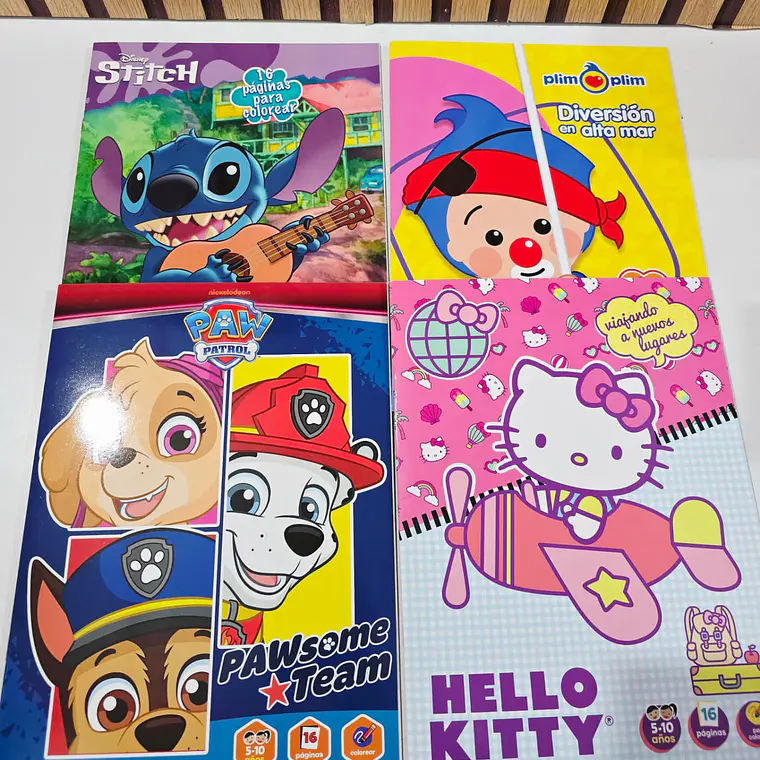 PAQ DE 3 LIBROS PARA COLOREAR VARIOS PERSONAJES DE NIÑA Y NIÑO(AL AZAR)🖍️ 6