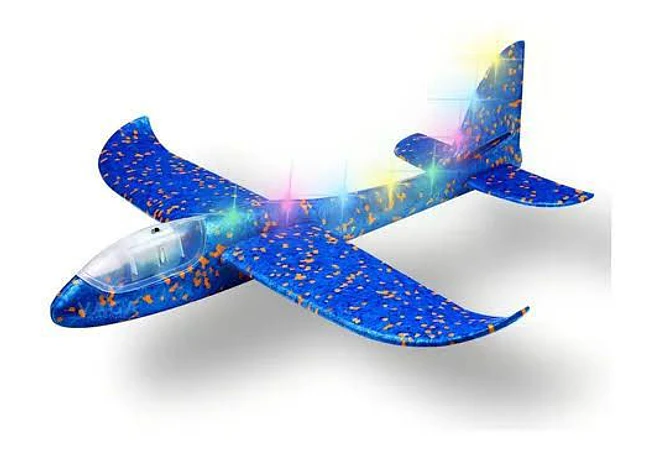 AVIÓN PLANEADOR DE UNICEL CON LUZ LED  MOD# ST-027B(AL AZAR)  🛩️- COPIAR