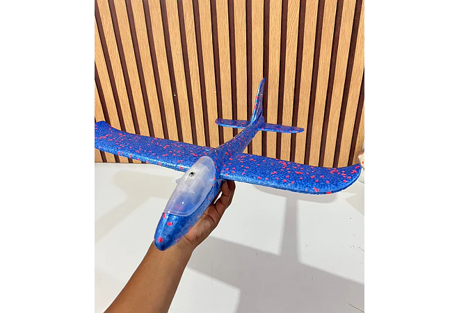 AVIÓN PLANEADOR DE UNICEL CON LUZ LED  MOD# ST-027B(AL AZAR)  🛩️- COPIAR