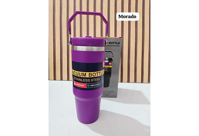 TERMO CON ASA VACUUM STAINLESS STEEL DE 850ML MOD# FAB-31