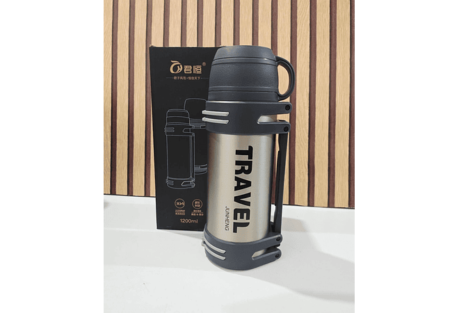 TERMO DE 1200ML CON TACITA MOD# JH-6143 (cajita negra)