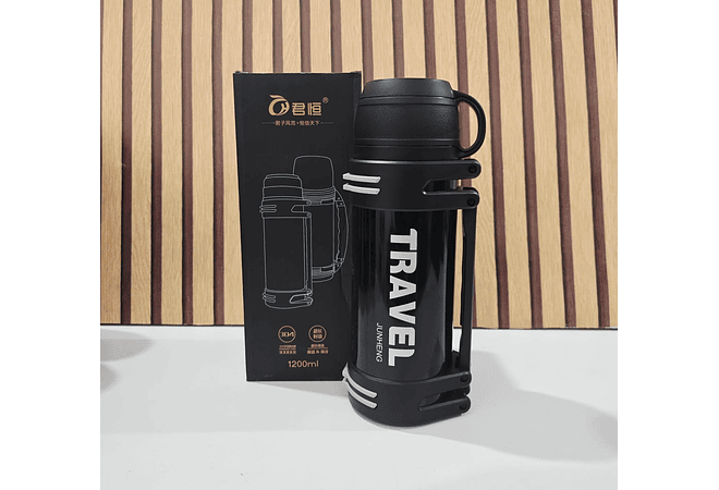 TERMO DE 1200ML CON TACITA MOD# JH-6143 (cajita negra)