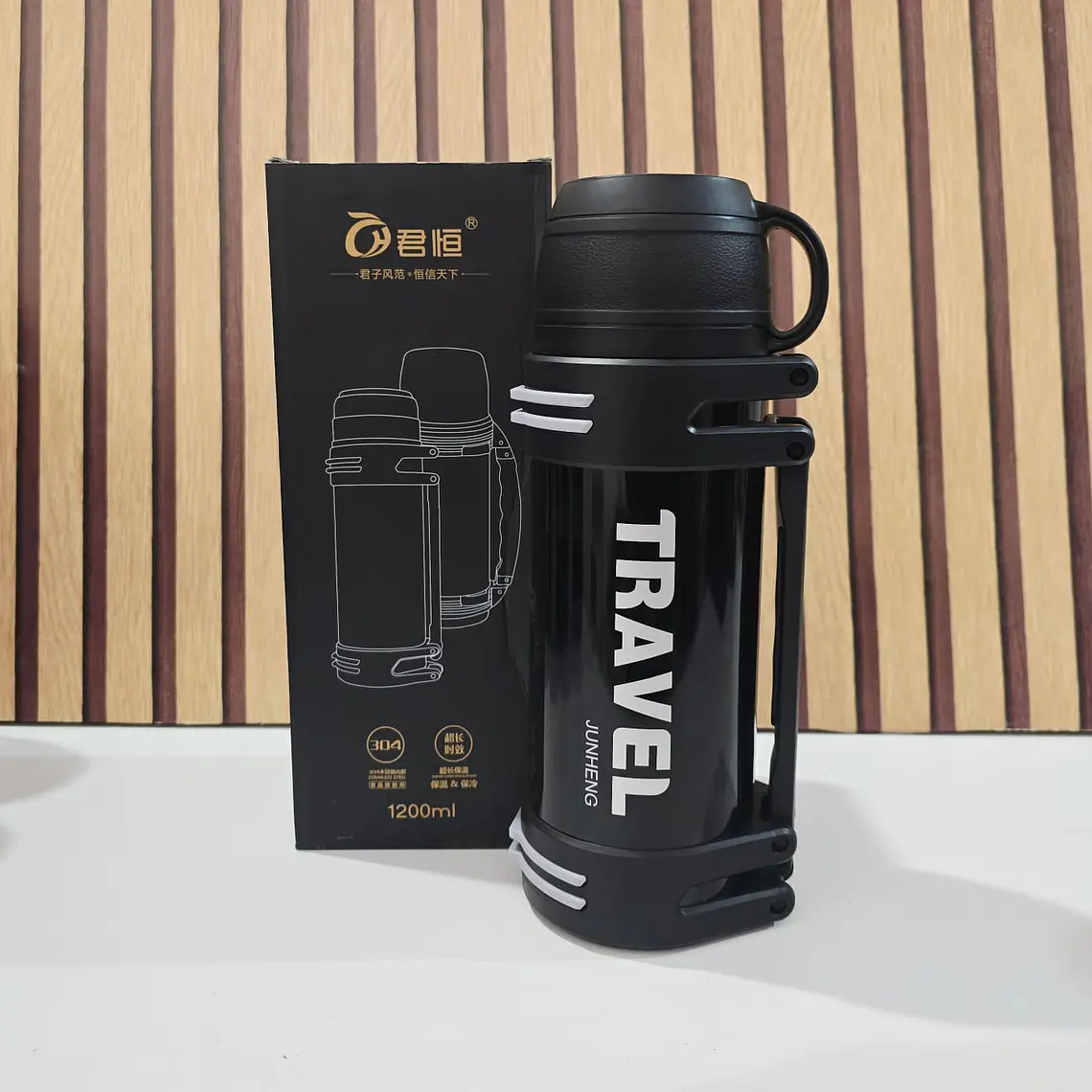 TERMO DE 1200ML CON TACITA MOD# JH-6143 (cajita negra) 5