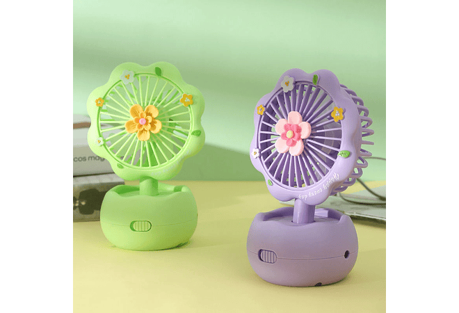 VENTILADOR CUTE EN FORMA DE FLOR MOD# ZB095A  🌸 🪷