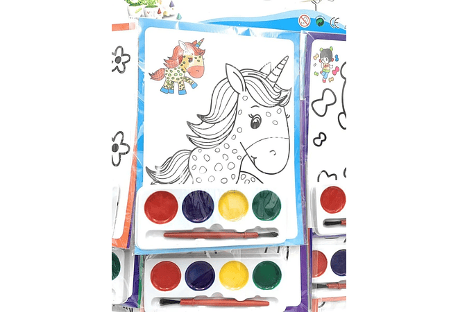 PAQ CON 15 LIBRITOS CON ACUARELAS (AL AZAR) MOD# HX017🖍️