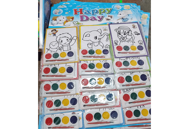 PAQ CON 15 LIBRITOS CON ACUARELAS (AL AZAR) MOD# HX017🖍️