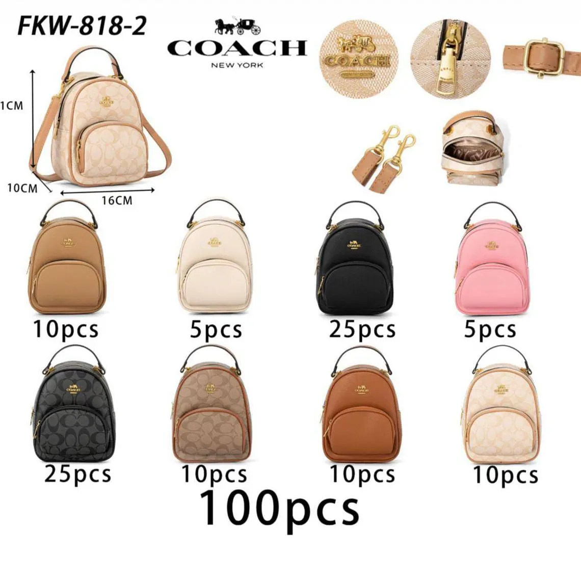 MINI MOCHILITA IMITACIÓN COACH MOD# KFW-818-2 1