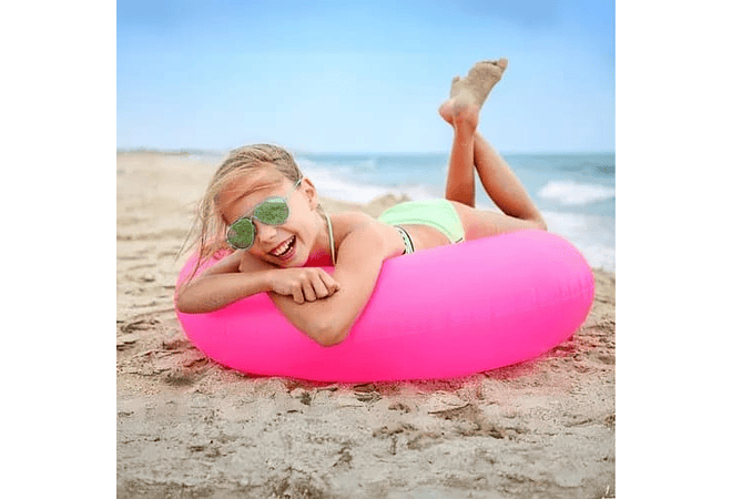 🛟SALVAVIDAS INFLABLE DISEÑO DONA DE COLOR LISO MOD# 37605💛🩵🩷 REINGRESO