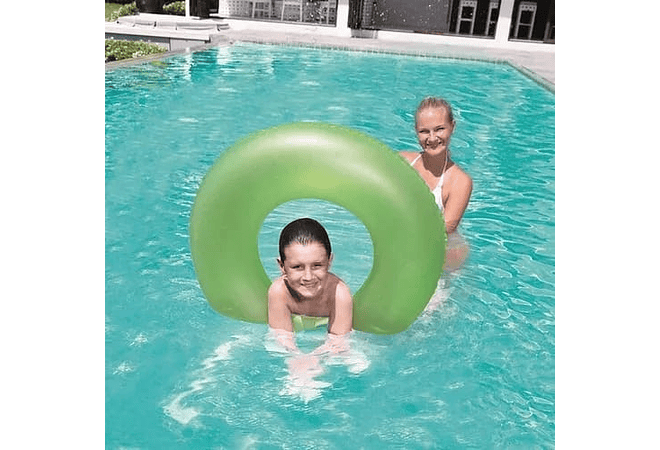 🛟SALVAVIDAS INFLABLE DISEÑO DONA DE COLOR LISO MOD# 37605💛🩵🩷 REINGRESO