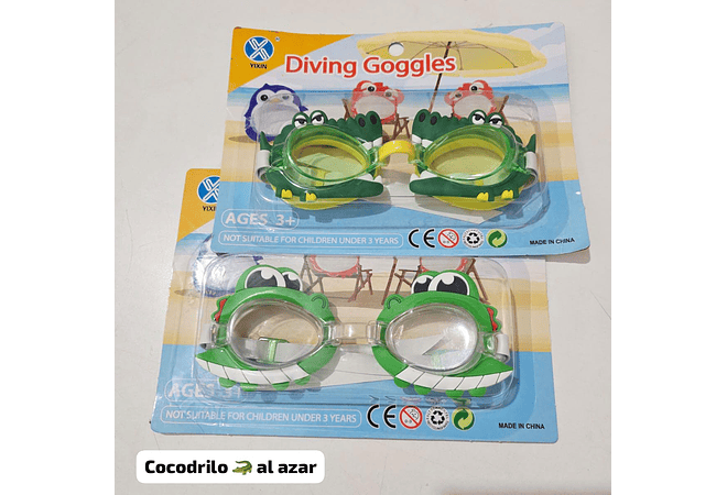 GOGGLES DE NATACIÓN INFANTILES DISEÑO ANIMALITOS 🐠🦀🥽