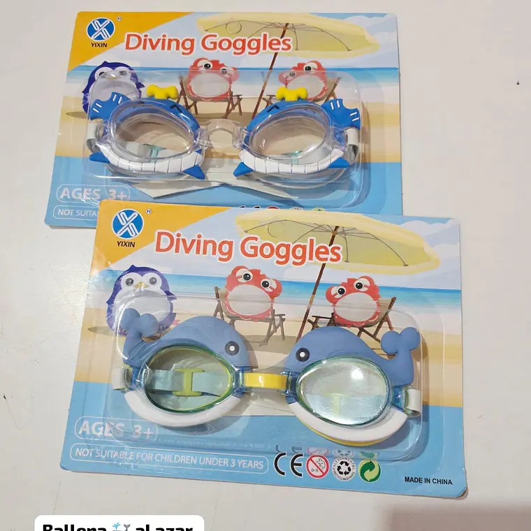 GOGGLES DE NATACIÓN INFANTILES DISEÑO ANIMALITOS 🐠🦀🥽 3