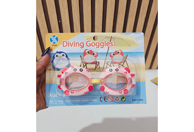 GOGGLES DE NATACIÓN INFANTILES DISEÑO ANIMALITOS 🐠🦀🥽