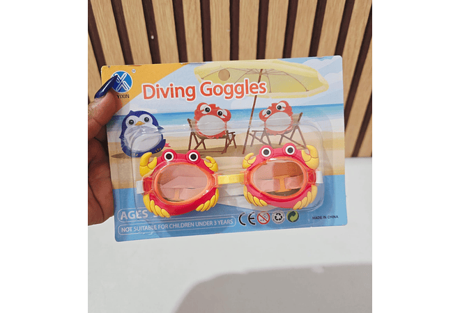 GOGGLES DE NATACIÓN INFANTILES DISEÑO ANIMALITOS 🐠🦀🥽