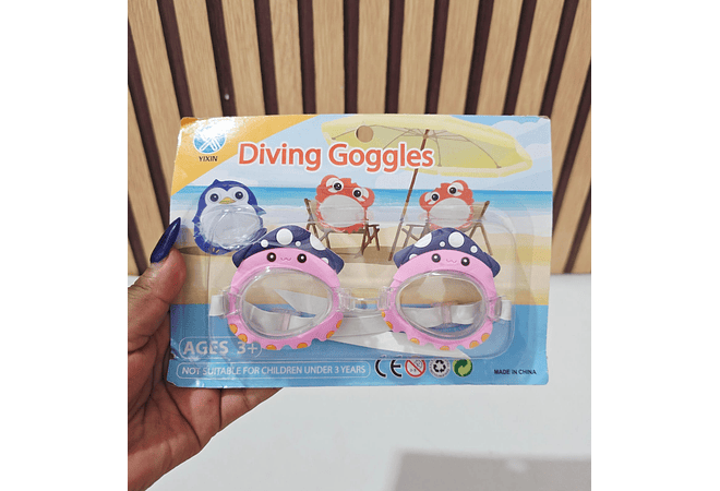 GOGGLES DE NATACIÓN INFANTILES DISEÑO ANIMALITOS 🐠🦀🥽