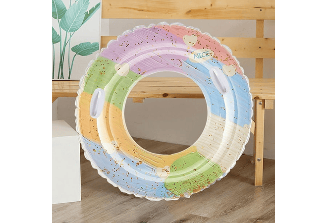 🛟 SALVAVIDAS CIRCULAR 100" CON BRILLOS Y LENTEJUELAS MOD# 992363 🏖️