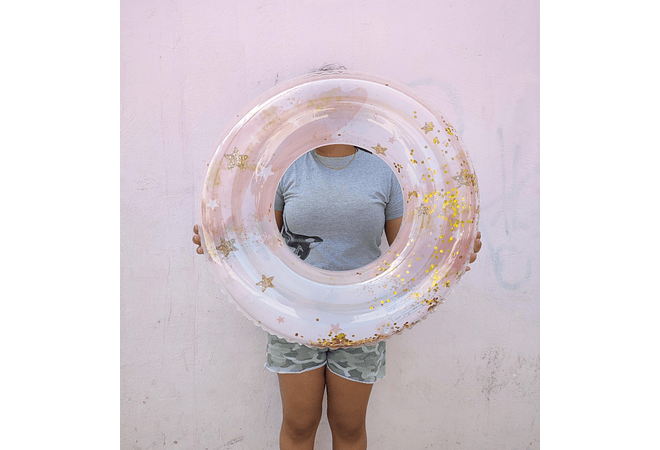 SALVAVIDAS 80" ROSA CON BRILLITOS MOD# 992361  🏖️ 