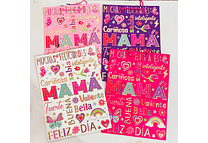 PAQ DE 4 BOLSAS PARA REGALO "FELIZ DÍA MAMÁ (1 de c/color) MOD# YM-2095-L-3   🎁 🛍️