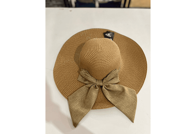 SOMBRERO PLAYERO CON MOÑO GRANDE (COLORES AL AZAR) MOD# YC-HAT1236 👒 🎀