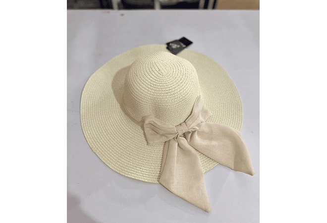 SOMBRERO PLAYERO CON MOÑO GRANDE (COLORES AL AZAR) MOD# YC-HAT1236 👒 🎀