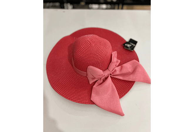 SOMBRERO PLAYERO CON MOÑO GRANDE (COLORES AL AZAR) MOD# YC-HAT1236 👒 🎀