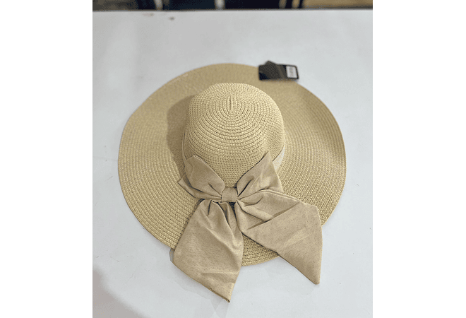 SOMBRERO PLAYERO CON MOÑO GRANDE (COLORES AL AZAR) MOD# YC-HAT1236 👒 🎀