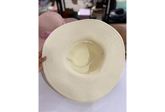 SOMBRERO PLAYERO CON MOÑO GRANDE (COLORES AL AZAR) MOD# YC-HAT1236 👒 🎀