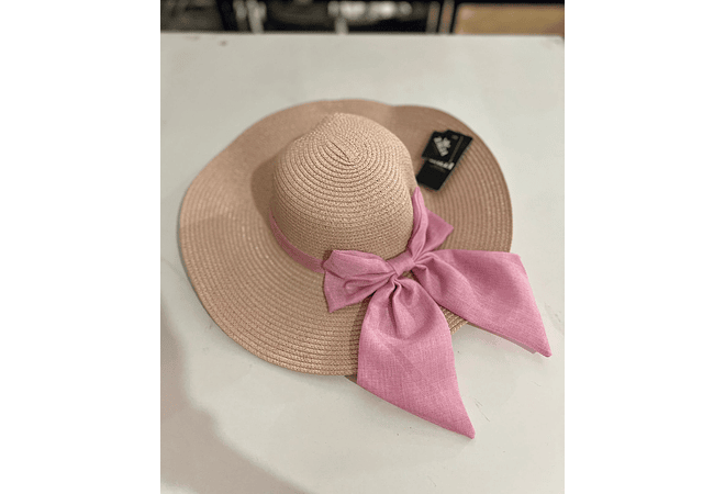 SOMBRERO PLAYERO CON MOÑO GRANDE (COLORES AL AZAR) MOD# YC-HAT1236 👒 🎀