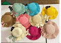 👒 SOMBRERO NIÑAS CON MOÑO FLORES Y 1 PERLITA COLORES AL AZAR MOD# YC-HAT12183