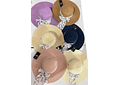 SOMBRERO PLAYERO MOÑO BLANCO/FLORES BLANCAS COLORES (AL AZAR)  MOD #QW-5292 🌼