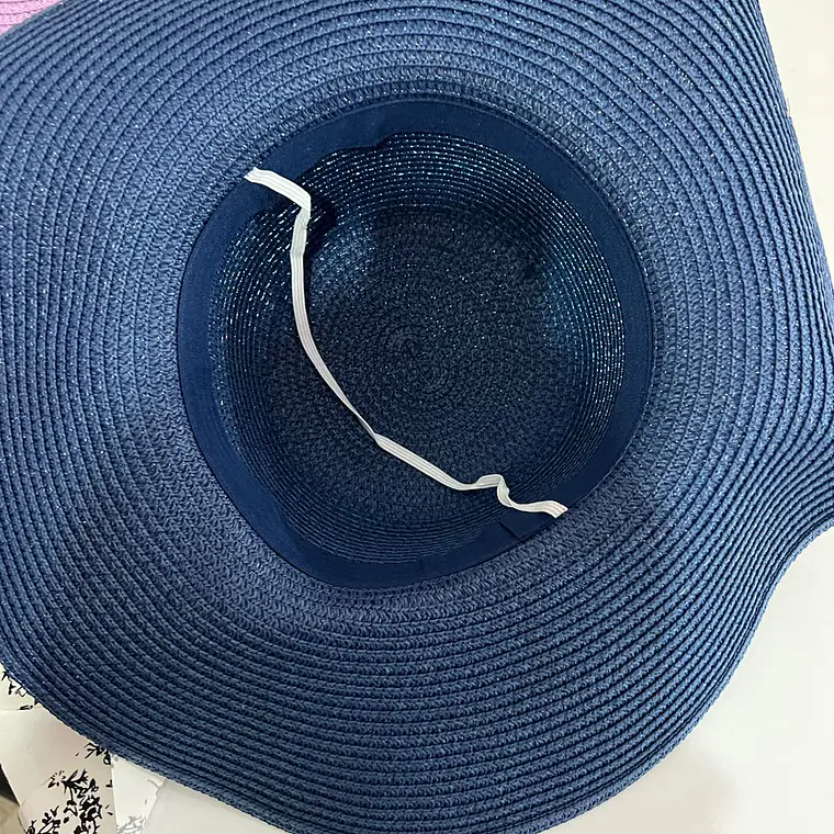 SOMBRERO PLAYERO MOÑO BLANCO/FLORES BLANCAS COLORES (AL AZAR)  MOD #QW-5292 🌼 5