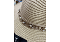 SOMBRERO PLAYERO MOÑO CON PERLAS COLORES AL AZAR MOD# YC-HAT1257  👒
