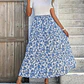 VESTIDO LARGO BLANCO/AZUL FLORES TALLA MEDIANA 👗 - Miniatura 4