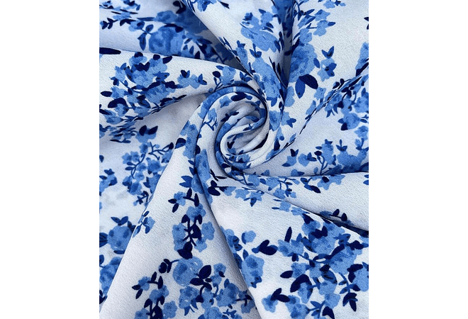 VESTIDO LARGO BLANCO/AZUL FLORES TALLA MEDIANA 👗