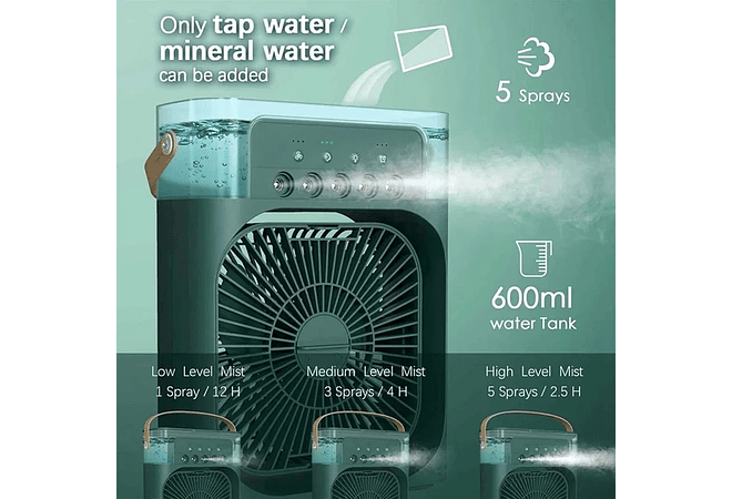 VENTILADOR PORTÁTIL REFRIGERADO POR AGUA MOD# 1974  🧊