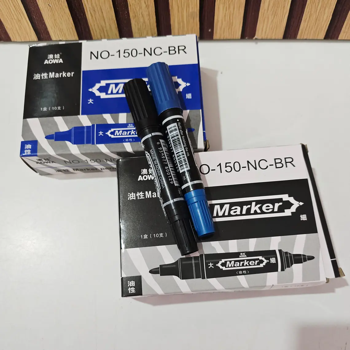 CAJITA CON 10 MARCADORES PERMANENTES DE DOBLE PUNTA MOD# NO-150-NC-BR 5
