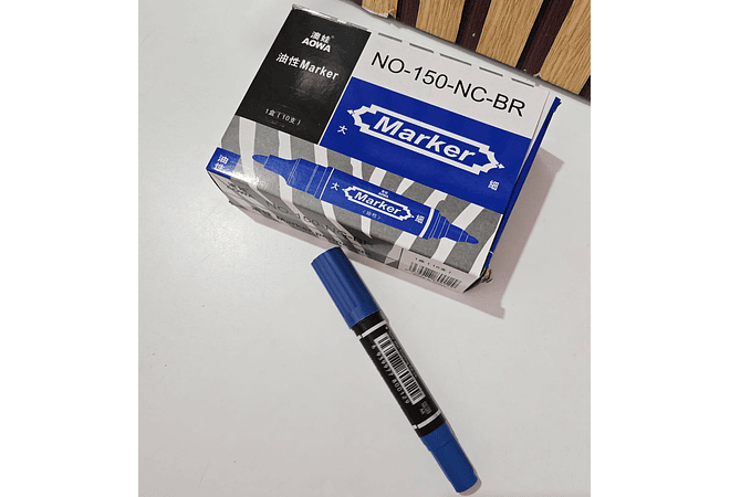 CAJITA CON 10 MARCADORES PERMANENTES DE DOBLE PUNTA MOD# NO-150-NC-BR
