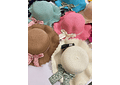 👒 SOMBRERO NIÑAS CON MOÑO FLORES Y 1 PERLITA COLORES AL AZAR MOD# YC-HAT12183