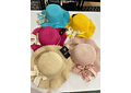 👒 SOMBRERO NIÑAS CON MOÑO FLORES Y 1 PERLITA COLORES AL AZAR MOD# YC-HAT12183