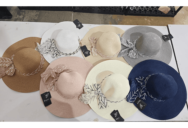 SOMBRERO CASUAL-PLAYERO CON MOÑO/RAYAS MOD# YC-HAT1260 (AL AZAR) 👒