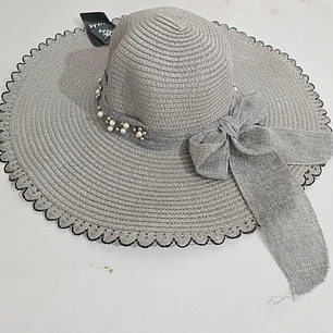 👒 SOMBRERO PLAYERO-CASUAL MOÑO CON PERLAS MOD# YC-HAT1257 (AL AZAR)